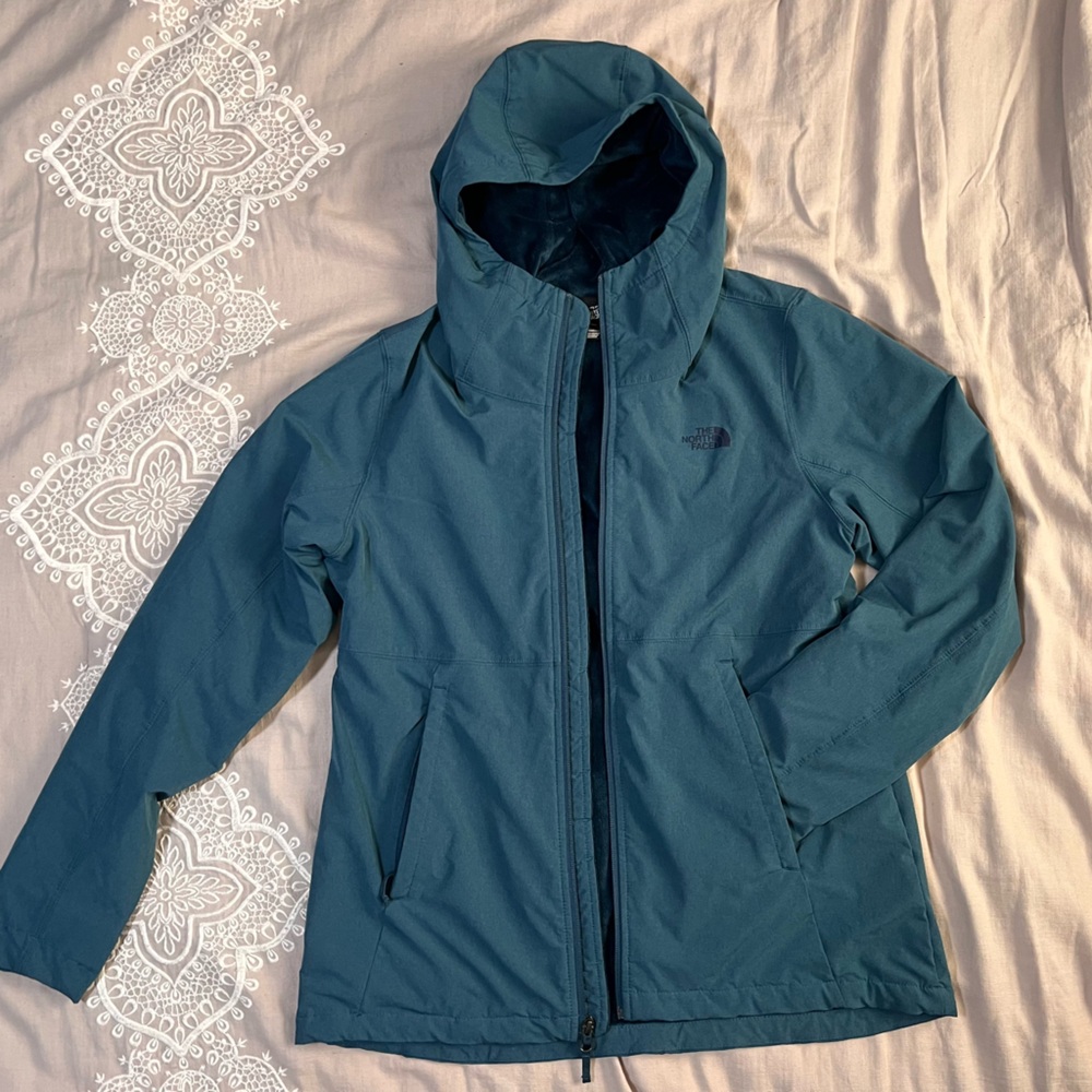 Women’s The North Face teal Hooded Full-Zip Jacket